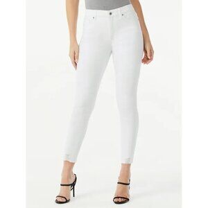 NWT Not See Through Size 0 white curvy skinny ankle jeans Rosa Sofia Vergara